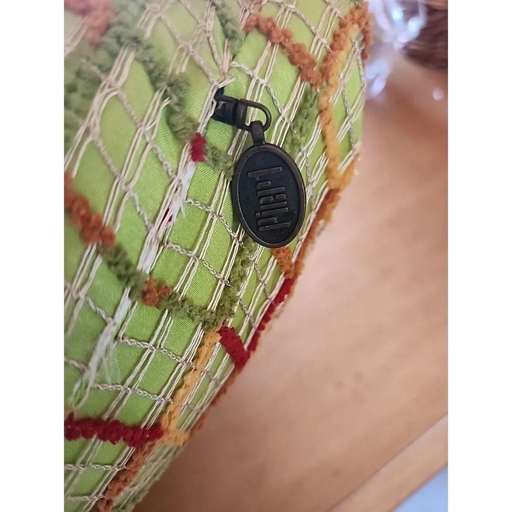 Pair Of Multi Colored‎ Vtg Pier One Throw Pillow Green Plaid